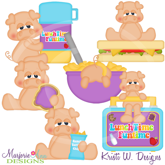 Lunch Time Fun Time SVG Cutting Files Includes Clipart - Click Image to Close